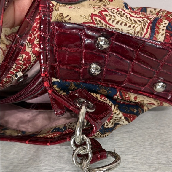 KATHY Women’s Van Zeeland Red Floral Shoulder Purse Y2K Handbag Vintage - Picture 9 of 11